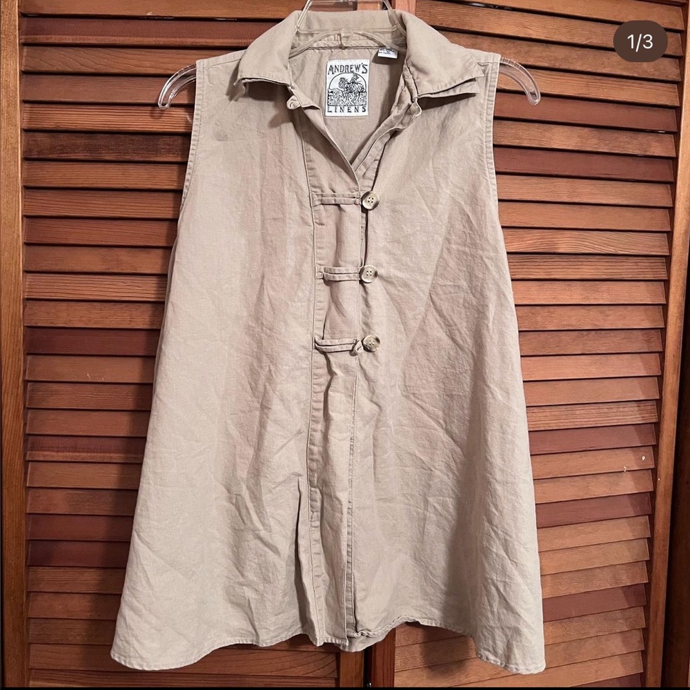 Vintage Tank Top With Collar